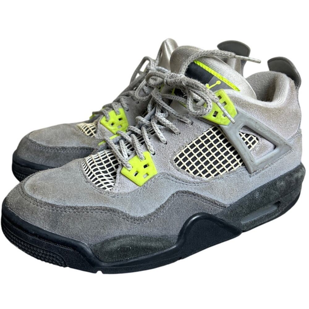 Nike Air Jordan 6Y 4 IV Retro SE Neon Gray Suede